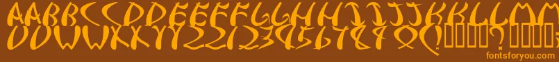 samurai Font – Orange Fonts on Brown Background
