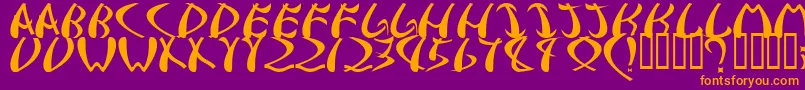 More about samurai Font samurai Font – Orange Fonts on Purple Background