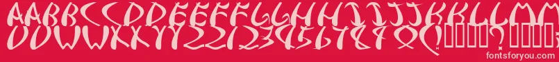 samurai Font – Pink Fonts on Red Background