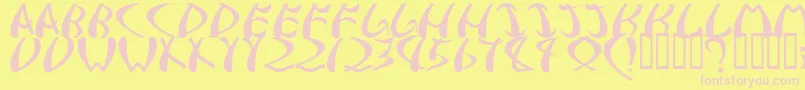 samurai Font – Pink Fonts on Yellow Background