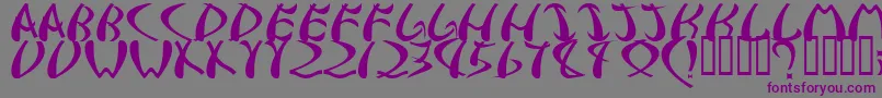 samurai Font – Purple Fonts on Gray Background