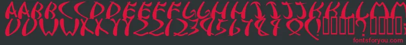 samurai Font – Red Fonts on Black Background