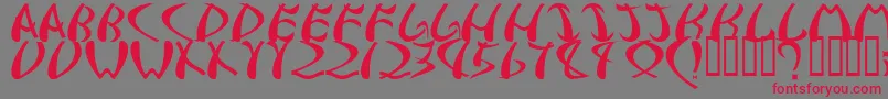 samurai Font – Red Fonts on Gray Background