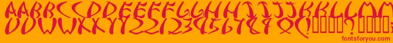 samurai Font – Red Fonts on Orange Background