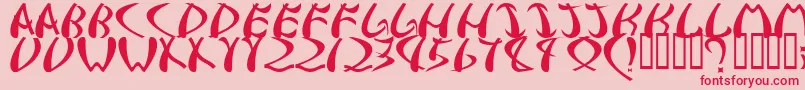 samurai Font – Red Fonts on Pink Background