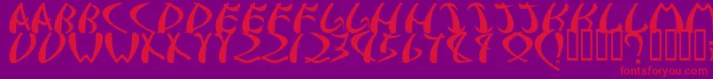 samurai Font – Red Fonts on Purple Background