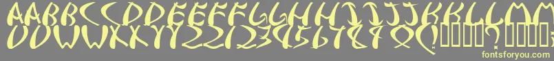samurai Font – Yellow Fonts on Gray Background