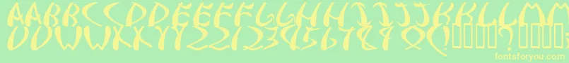 samurai Font – Yellow Fonts on Green Background
