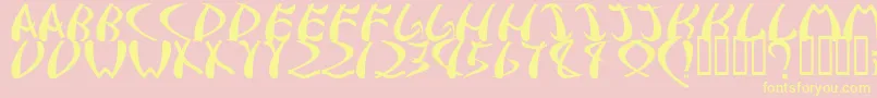 samurai Font – Yellow Fonts on Pink Background