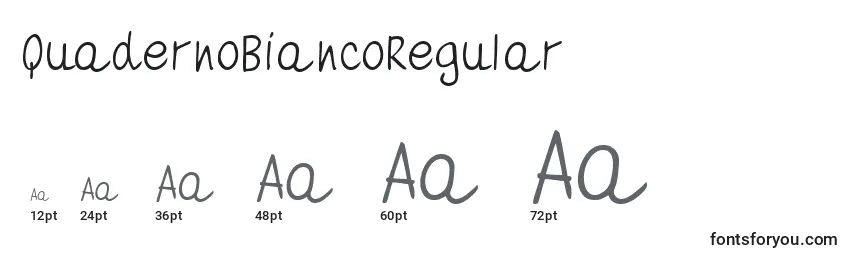 Размеры шрифта QuadernoBiancoRegular