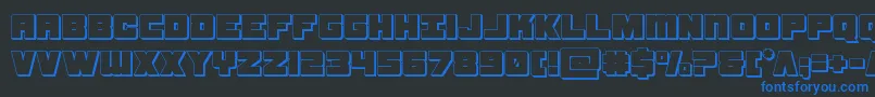 フォントsamuraiterrapin3d – 黒い背景に青い文字