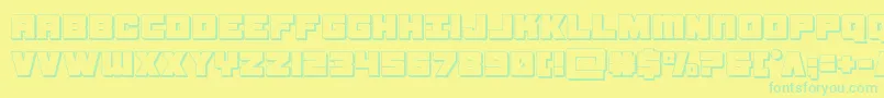 samuraiterrapin3d-Schriftart – Grüne Schriften auf gelbem Hintergrund