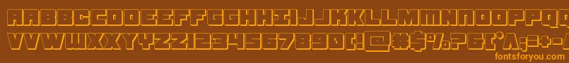 Czcionka samuraiterrapin3d – pomarańczowe czcionki na brązowym tle