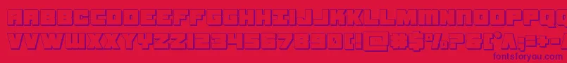 フォントsamuraiterrapin3d – 赤い背景に紫のフォント