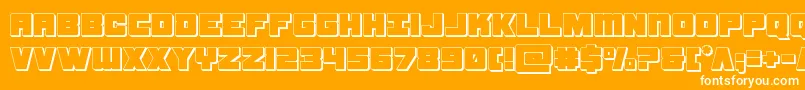 samuraiterrapin3d-Schriftart – Weiße Schriften auf orangefarbenem Hintergrund