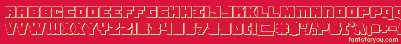 samuraiterrapin3d-Schriftart – Gelbe Schriften auf rotem Hintergrund