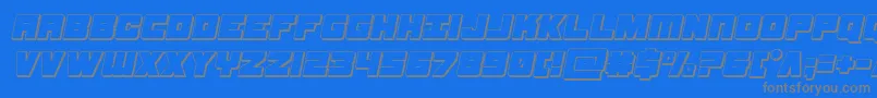 samuraiterrapin3dital-Schriftart – Graue Schriften auf blauem Hintergrund
