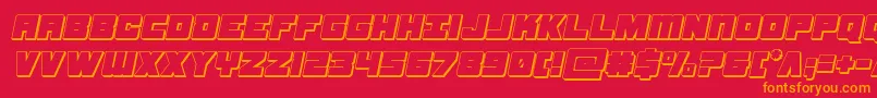 フォントsamuraiterrapin3dital – 赤い背景にオレンジの文字