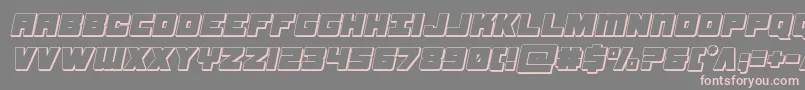 フォントsamuraiterrapin3dital – 灰色の背景にピンクのフォント