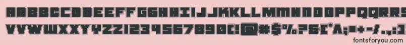 フォントsamuraiterrapinacad – ピンクの背景に黒い文字