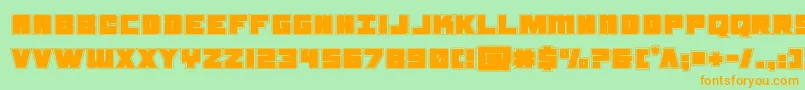 Шрифт samuraiterrapinacad – оранжевые шрифты на зелёном фоне