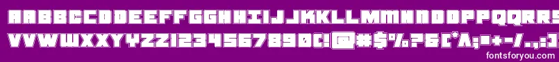 samuraiterrapinacad-Schriftart – Weiße Schriften auf violettem Hintergrund