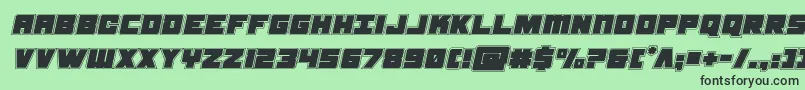 フォントsamuraiterrapinacadital – 緑の背景に黒い文字