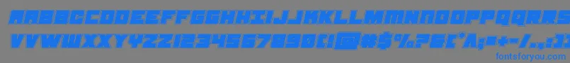 フォントsamuraiterrapinacadital – 灰色の背景に青い文字