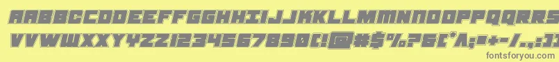samuraiterrapinacadital-Schriftart – Graue Schriften auf gelbem Hintergrund