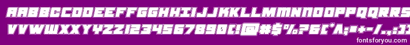 samuraiterrapinacadital-Schriftart – Weiße Schriften auf violettem Hintergrund