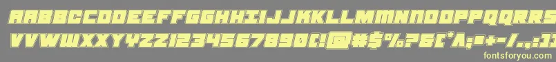 samuraiterrapinacadital-Schriftart – Gelbe Schriften auf grauem Hintergrund