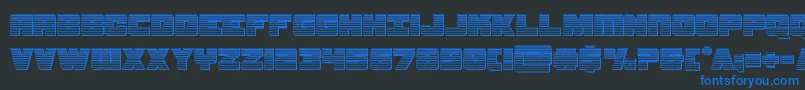 samuraiterrapinchrome-Schriftart – Blaue Schriften auf schwarzem Hintergrund