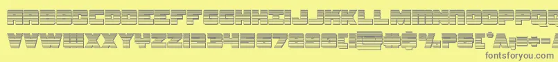 フォントsamuraiterrapinchrome – 黄色の背景に灰色の文字