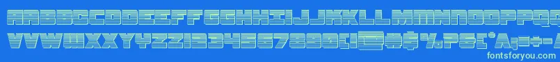 samuraiterrapinchrome-Schriftart – Grüne Schriften auf blauem Hintergrund