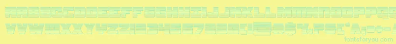 フォントsamuraiterrapinchrome – 黄色い背景に緑の文字