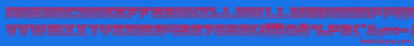 フォントsamuraiterrapinchrome – 赤い文字の青い背景