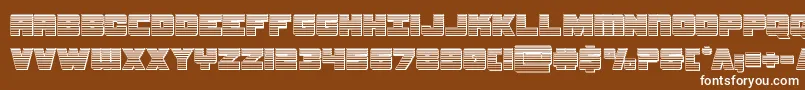 フォントsamuraiterrapinchrome – 茶色の背景に白い文字