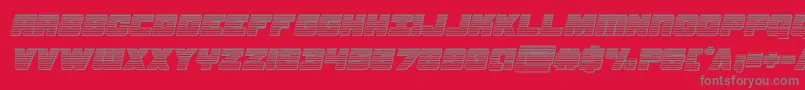 samuraiterrapinchromeital-fontti – harmaat kirjasimet punaisella taustalla