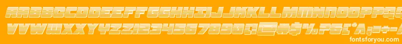 samuraiterrapinchromeital-Schriftart – Weiße Schriften auf orangefarbenem Hintergrund