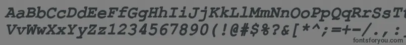 Шрифт ErKurierKoi8BoldItalic – чёрные шрифты на сером фоне