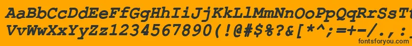 ErKurierKoi8BoldItalic Font – Black Fonts on Orange Background