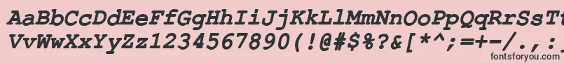 フォントErKurierKoi8BoldItalic – ピンクの背景に黒い文字