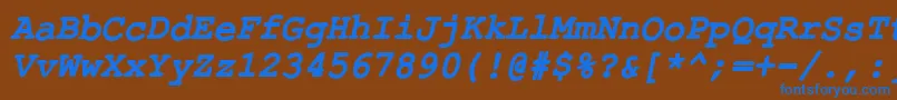 ErKurierKoi8BoldItalic Font – Blue Fonts on Brown Background