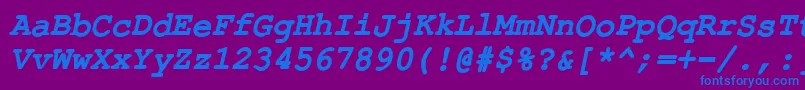 ErKurierKoi8BoldItalic Font – Blue Fonts on Purple Background
