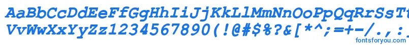フォントErKurierKoi8BoldItalic – 青いフォント