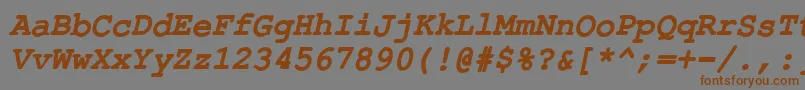 Шрифт ErKurierKoi8BoldItalic – коричневые шрифты на сером фоне