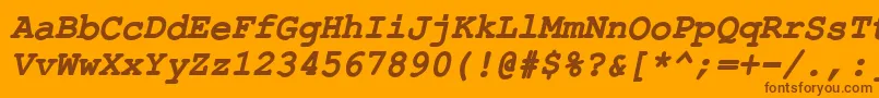 ErKurierKoi8BoldItalic Font – Brown Fonts on Orange Background