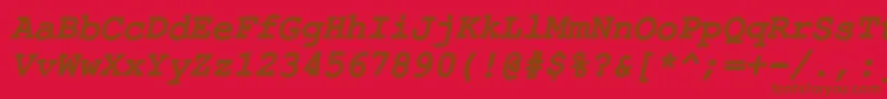 ErKurierKoi8BoldItalic Font – Brown Fonts on Red Background