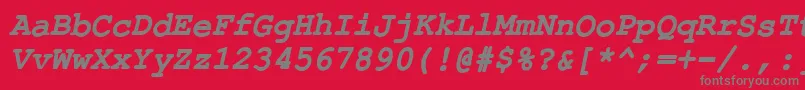 ErKurierKoi8BoldItalic Font – Gray Fonts on Red Background