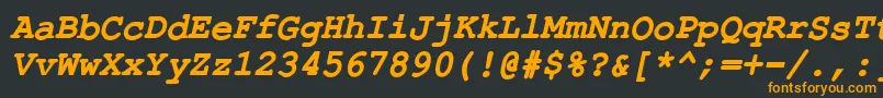 Шрифт ErKurierKoi8BoldItalic – оранжевые шрифты на чёрном фоне